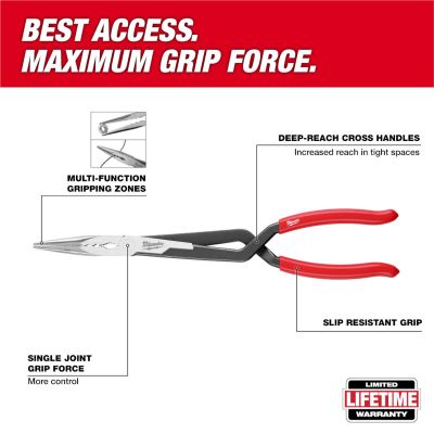 MLW48-22-6540 image(1) - Milwaukee Tool 13" Long Reach Pliers - Straight Nose