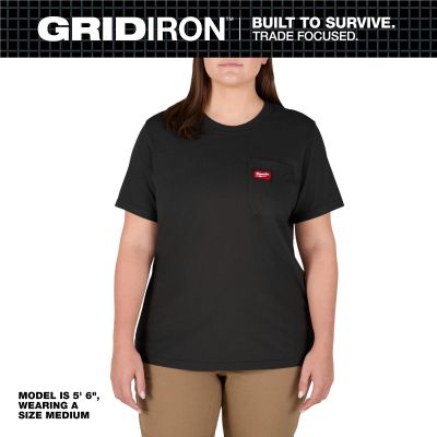 MLWF451B-L image(0) - Milwaukee Tool Women's GRIDIRON Pocket T-Shirt - Short Sleeve -  Black -  L