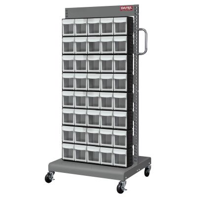 LDS1010547 image(0) - ShopSol Mobile Parts Cart - Flip Out Bin, 80 Bins