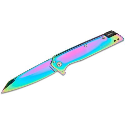 KER1365RBW image(0) - Kershaw Misdirect Assisted Open Frame Lock Reverse Tanto Blade EDC Folding Pocket Knife - Rainbow