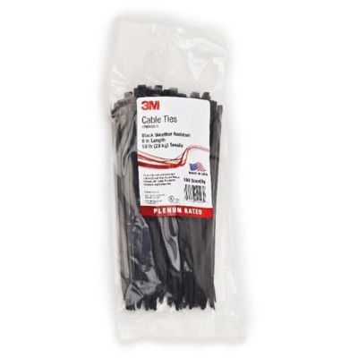 MMM59293 image(0) - 3M 59293 Standard Cable Tie, 7.6 in, Nylon 6/6, Black, 50 lb