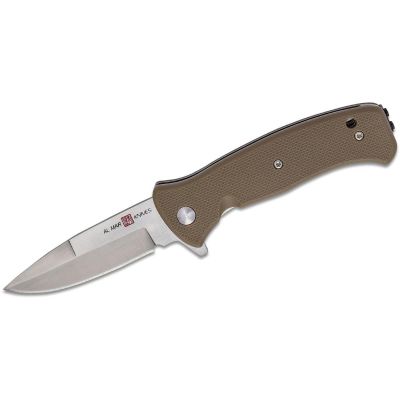 SUNAMK2212 image(0) - SUNEX AL Mar SERE 2020 Coyote Assisted Open Liner Lock D2 3 Inch Satin Finish Plain Edge Talon Blade with G10 Handle Tactical Folding Knive - Coyote Tan