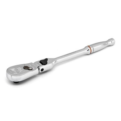 KDT81015T image(0) - GearWrench 1/4 Inch Drive 90-Tooth Locking Flex Head Teardrop Ratchet 7 Inch