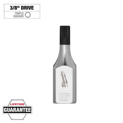 MLW45-34-1141 image(0) - Milwaukee Tool 3/8 Inch Drive 7mm Triple Square Bit Socket