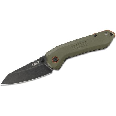 CRK6280 image(0) - CRKT (Columbia River Knife) Overland 8Cr13MoV Stonewash Plain Blade Folding Knife with Frame Lock G10 Handle - Green