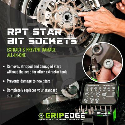 GETGEAST6RPT image(1) - Grip Edge Tools 1/4" Dr RPT Star Bit Socket T6