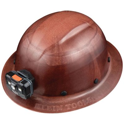 KLE60407T2RL image(0) - Klein Tools Class C Type 2 Hard Hat, Vented Full Brim with Chin Strap and Headlamp