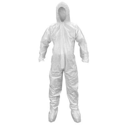 SAS6975 image(0) - S.A.S. Survivair  6975 General Purpose Hooded/Booted Coverall, 2X-Large, Polypropylene, White, Concealed Zipper