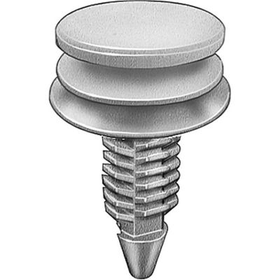 AVCAP19270 image(0) - AUVECO AP19270 Triple Head Type 9 Trim Panel Retainer, (18 mm Dia Top x 20 mm Dia Bottom) Head, Nylon, White