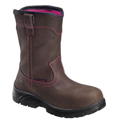 FSIA7146-8W image(0) - Avenger Framer Wellington Series - Women's Mid-Calf Slip-On Work Boots - Composite Toe - IC|EH|SR - Brown/Black - Size: 8W