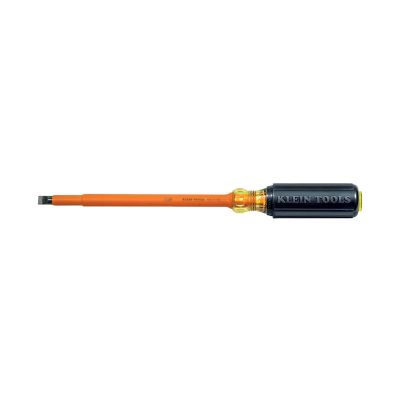 KLE6027INS image(0) - Klein Tools Insulated Screwdriver, 5/16-Inch Cabinet, 7-Inch Round Shank