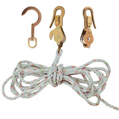 KLEH180230SSR image(0) - Klein Tools Block and Tackle, Spliced to H268, Block H267, Swivel Anchor Hook 259