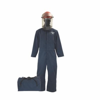 OBRTCG2P-CKE-NB-S2X image(0) - Oberon Bag Kit - Arc Flash - 12 Cal TCG2P™ - Comes With Coveralls, Hard Cap, Face Shield, Balaclava & Storage Bucket - Color: Navy Blue - Size: 2XL Short
