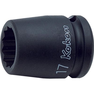 KKN14405M-9 image(0) - Ko-ken USA 14405M-9 1/2 Sq. Dr. Socket 9mm 12 point Length 38mm