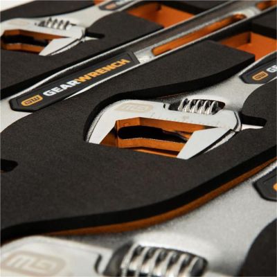 KDTGWMSAJW01 image(0) - GEARWRENCH 4 Piece Adjustable Wrench Set with Foam Storage Tray