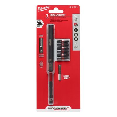 MLW48-32-4518 image(0) - Milwaukee Tool SHOCKWAVE Impact Magnetic Drive Guide Set - 7 PC
