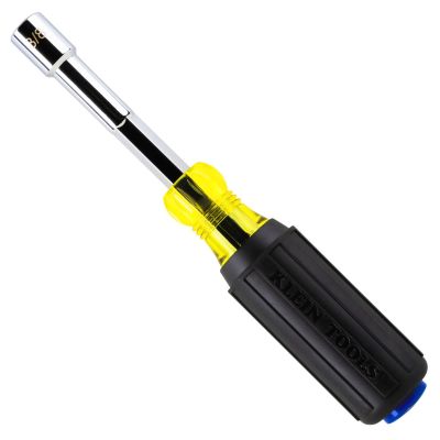 KLE65414MAG image(0) - Klein Tools Color-Coded Magnetic Hollow-Shaft Heavy-Duty Nut Driver, 1/4-Inch