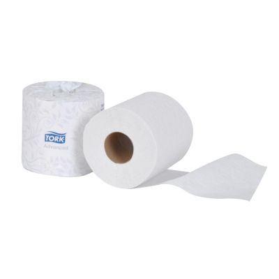 TORTM6130S image(0) - Tork Molnlycke TM6130S Bath Tissue Roll, 4.35 in Dia x 156-1/4 ft L x 3.96 in W, 500, 2 Plys