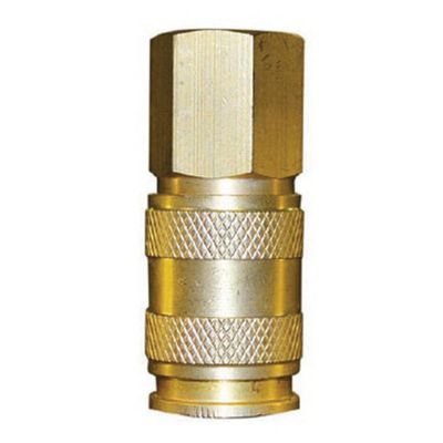 RTCHFFC-1 image(0) - Reading Technologies  HFFC-1 High Flow Quick Disconnect Coupler, 1/4 in, Female, Brass