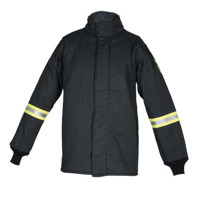 OBRTCG75-CT-ES-SM image(0) - OBERON Coat - Arc Flash - 75 Cal TCG - With Escape Strap - Color: Black - Size: Medium Short