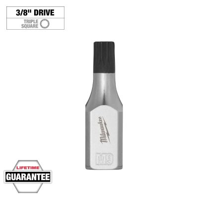 MLW45-34-1143 image(0) - Milwaukee Tool 3/8 Inch Drive 9mm Triple Square Bit Socket