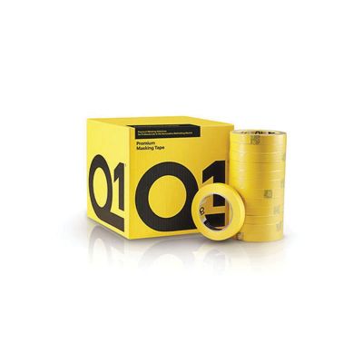 Q1PMT118 image(0) - PPM Q1 Products MTQ118 Premium Masking Tape, 55 m x 18 mm, 125 um THK, 48/case, Sun Yellow