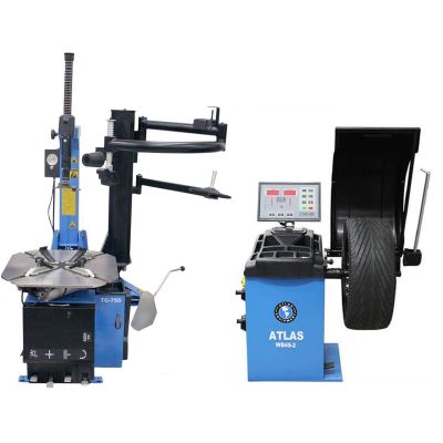 ATETCWB-COMBO4-FPD image(0) - Atlas Equipment TC755EZ Rim Clamp Tire Changer + WB49-2-PRO Wheel Balancer Combo Package