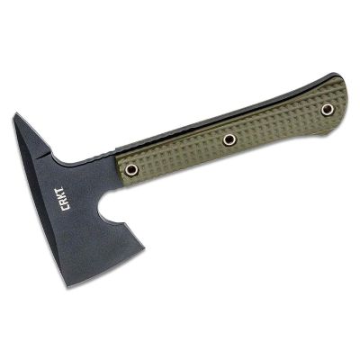 CRK2726 image(0) - CRKT (Columbia River Knife) Jenny Wren Compact SK-5 Powder Coat Axe w/Spike Blade Tomahawk with Sheath Glass-Reinforced Nylon Handle - Green