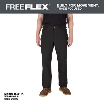 MLWM651B-3234 image(0) - Milwaukee Tool FREEFLEX Tech Pants - Black 32 X 34