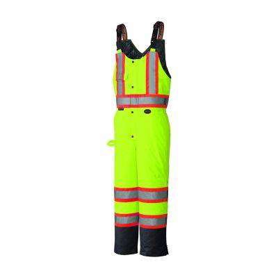 SRWV1120661U-XL image(0) - Pioneer Hi-Vis 100% Waterproof Quilted Bib Pant  - Color:  Hi-Viz Yellow/Green  - Size: XL