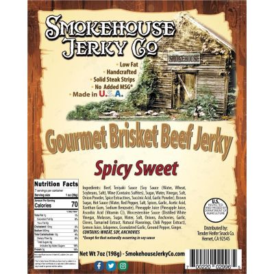 THS029965 image(0) - Tender Heifer Snack Co. Spicy Sweet Gourmet Beef Brisket Jerky - 7 Ounce