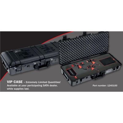 SAT1240100 image(0) - Sata 100 Years Special Edition 3-Spray Gun Case(includes Jet X Dig Ready, 100B F, and Minijet 4400B HVLP Spray Guns)