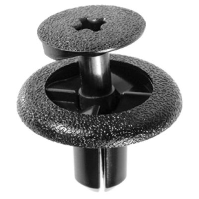 AVC21594 image(0) - AUVECO 21594 Push/Screw-Type with Open End Duct and Lower Molding Retainer, 20 mm Dia Head, Nylon, Black