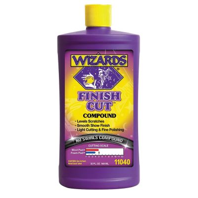 WZP11040 image(0) - Wizards Products FINISH CUT 11040 One Step Compound, 32 oz Bottle, High-Gloss, Off-White, Liquid