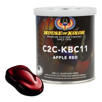 HOKC2C-KBC11-Q01 image(0) - House Of Kolor SHIMRIN C2C-KBC11-Q01 C2C Kandy Series Universal Basecoat, 1 qt Can, Apple Red
