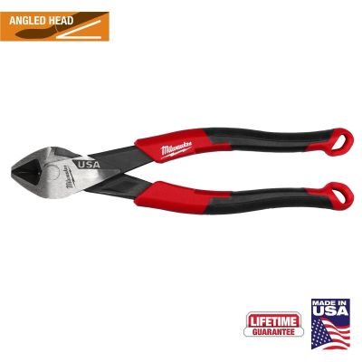 MLWMT558A image(0) - Milwaukee Tool 8 Inch Angled Head Diagonal Comfort Grip Cutting Pliers (USA)
