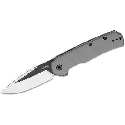 KER1411 image(0) - Kershaw Thermal Assisted Open Frame Lock Drop Point Blade EDC Folding Pocket Knife - Gray