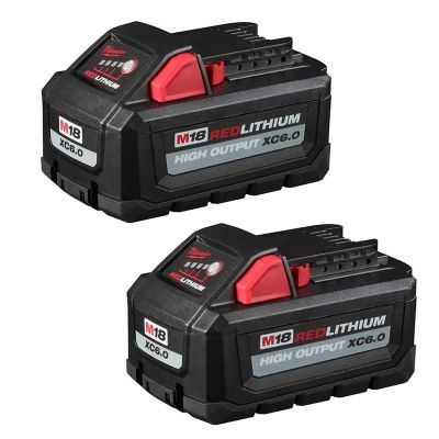 MLW48-11-1862 image(0) - Milwaukee Tool M18 REDLITHIUM HIGH OUTPUT XC6.0 Battery Pack - 2 Pack
