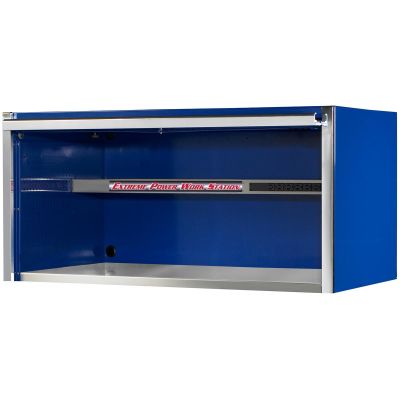 EXTEX5501HCQBLCR image(0) - Extreme Tools EXQ Series 55in W x 30in D Professional Extreme Power Workstation Hutch  Blue w Chrome Handle