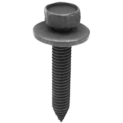 AVC18416 image(0) - AUVECO 18416 Hex Head Sems CA Point Body Bolt, M6 x 1 mm x 35 mm L x 10 mm Across Flats, Black Phosphate