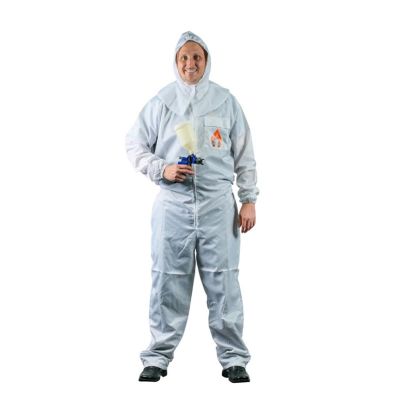 HITPS225W image(0) - High Teck Products PS225W Premium Paint Suit, 3X-Large, White, 2-Way Zipper