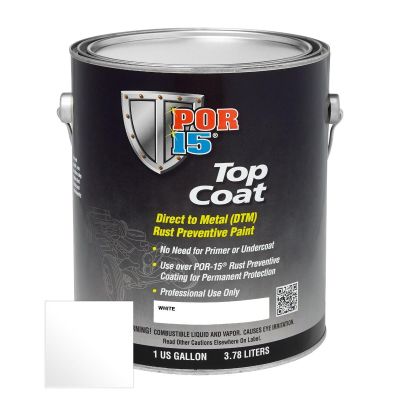 POI46801 image(0) - POR-15 INC 46801 Top Coat DTM Paint, 1 gal Can, White, Liquid, 30 to 60 min Curing