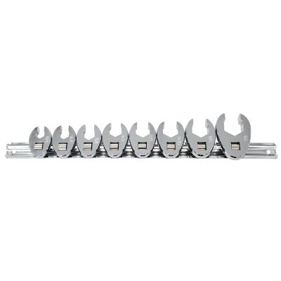 KTI22300 image(0) - K Tool International Crowfoot Flare Nut Set SAE 8 Piece 3/8 Inch Drive