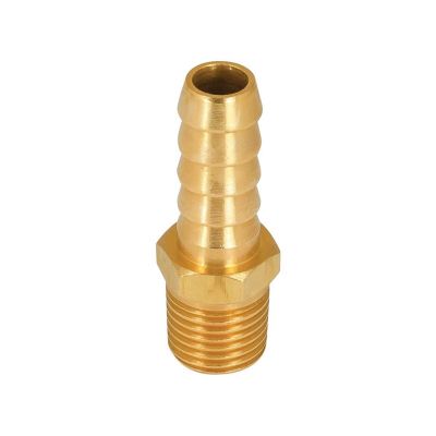 AES7312 image(0) - AES Industries 7312 Hose Barb Fitting, 3/8 x 1/4 in, Hose Barb x MNPT, Brass