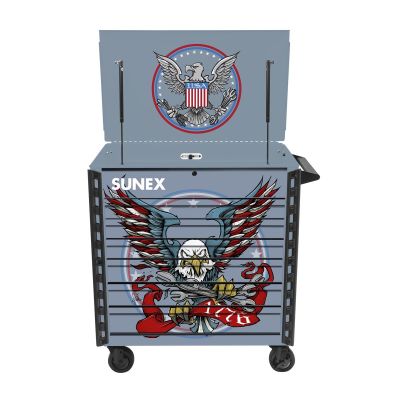 SUN8056FDBSEAGLE image(0) - SUNEX Tony Squindo EAGLE Full Drawer Cart - Blue Steel