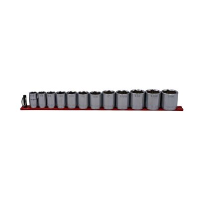 VIMS800 image(0) - VIM Tools 12 PC. 1/2'' DR. SAE SOCKET SET W/ 16" RED MAGRAIL (INCLUDES 9/16'' - 1-1/4'')