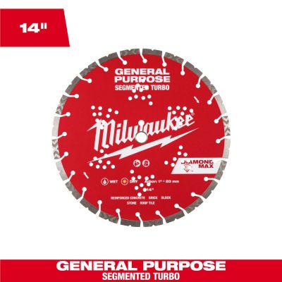 MLW49-93-9014 image(0) - Milwaukee Tool 14 inch DIAMOND MAX Segmented Turbo General PurposeDiamond Blade