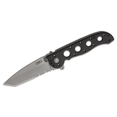 CRKM16-12Z image(0) - CRKT (Columbia River Knife) M16-12Z AUS 8 Bead Blast Triple Point Serrationswith  Blade Folding Knife with Liner Lock Glass-Reinforced Nylon Handle - Black/Silver