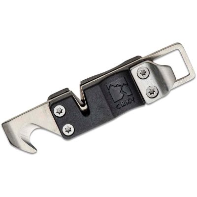 CRK9096 image(0) - CRKT (Columbia River Knife) CRKT Micro Tool & Keychain Sharpener 2Cr13   Blade Multi-Tool Glass-Reinforced Nylon Handle - Black/Silver