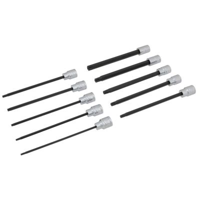 WLMW38752 image(0) - Wilmar Corp. / Performance Tool 10 pc. 3/8" Dr. TR Star Bit Socket Set